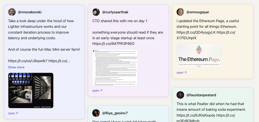 A color-coded feed of organized bookmarks